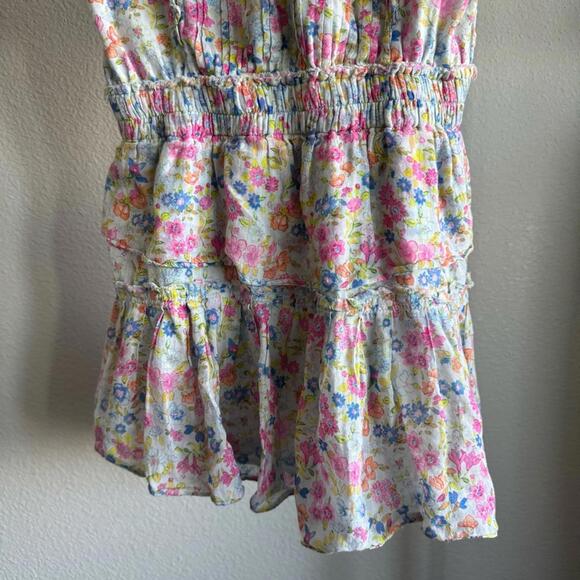 LoveShackFancy Natasha Blue Ditsy Floral Tiered Mini Dress Size M - Picture 9 of 14